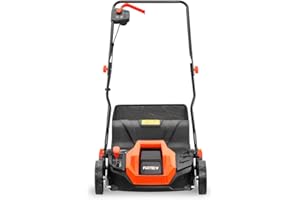 Scarificateur électrique FUXTEC, aérateur de gazon avec 1300 watts de puissance, largeur de travail 32 cm et réglages de profondeur de -12 à +10 mm, bac de ramassage 40 L