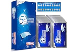 ALLURE GLOW Allure Teeth Whitening Strips, Bleaching Strips, Non-Peroxide, Professional Non Slip, Safe for Enamel, D White, Bright Smile Removes Stains - 14 Pouches 28pcs.