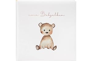 goldbuch 24 458 Fotoalbum Teddybär Foto Album 60 weiße Seiten für 120 Bilder, Babyfotobuch für Mädchen und Jungs, Kunstdruck, Babyalbum Beige, Fotobuch 25 x 25 x 4 cm