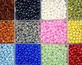 Berties Beads 4mm 6/0 boxed seed bead assortment 15 different sets of beads approx weight boxed 450g