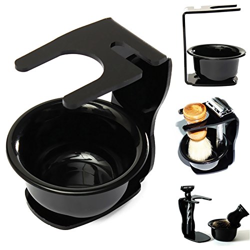 Preisvergleich Produktbild Edealing 1 SET 3in1 Männer Rasierpinsel + Saugnapf Ständer Halter Schüssel Tasse Barber Set Geschenk-Set
