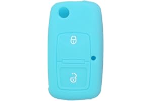 BROVACS Silicone Cover Protector Case Holder Skin Jacket Compatible with VOLKSWAGEN Passat Golf Bora Touran Polo 2 Button Flip Remote Key Fob CV9805 Light Blue