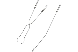 Solo Stove Ustensiles pour brasero, Set de 2 pièces : tisonnier (92,7 cm) et Pince de bûches (81,3 cm), Accessoires pour brasero, Acier Inoxydable