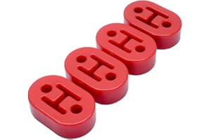 ‎TOTMOX TOTMOX 4 Stück Universal Rot Auto Auspuff Gummi Halterung Aufhänger, 2 Löcher Heavy Duty Auto Auspuff Aufhänger Ersatz