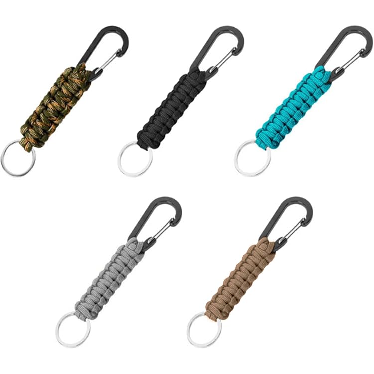 10 Porte-clés Paracorde Avec Mousqueton - Corde Tressée Colorée - Pour Camping, Voyage, Sport