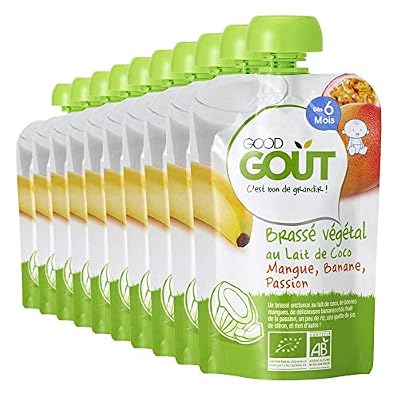 Good Goût Brassé Lait de Coco Mangue Banane Passion Bio Dès 6 Mois - Pack de 10