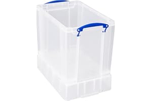 REALLY USEFUL BOX "Really Useful Plastic Storage Box 19 Litre with XL Lid Clear - Secure, Transparent, and Stackable Storage Solution for 12"" Files (?39.5 x 33 x 25.5 cm)"