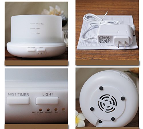 Bright Aroma Diffuser 300ml Ultraschall Aromatherapie Öl Diffusor Luftbefeuchter Air Humidifier LED mit 7 Farben - 7