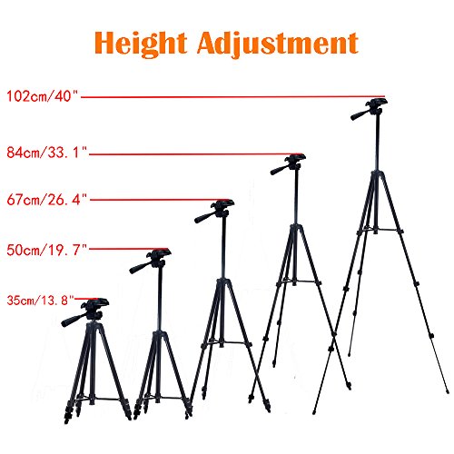 Handy-Stativ aus Aluminium, 106,7Â cm, fÃ¼r iPhone/Smartphone, Telefon- und Tischhalterung, Bluetooth-Fernbedienung und AuslÃ¶ser (schwarz)