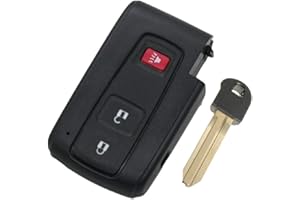 BROVACS Wymienny klucz powłoka + nieprzycięty pusty klucz do awaryjnego wkładania kompatybilny z TOYOTA Prius 3 przyciski Smart Keyless Wejście Pilot Key Case Fob PG427B