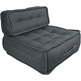 Xpermate DuoFlex Sırtlı Minder Koltuk İskandinav Tarzı Ergonomik Sırtlıklı Oturma Minderi 80x80x30 cm (ANTRASİT)