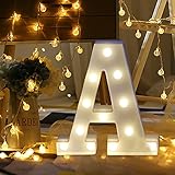  Letras Led Letras Decorativas Letras Alphabet Light Luces De Espejo Del Alfabeto A-Z con Luces de LED para Decoración de DIY Wedding Party Dormitorio Decoración (A)