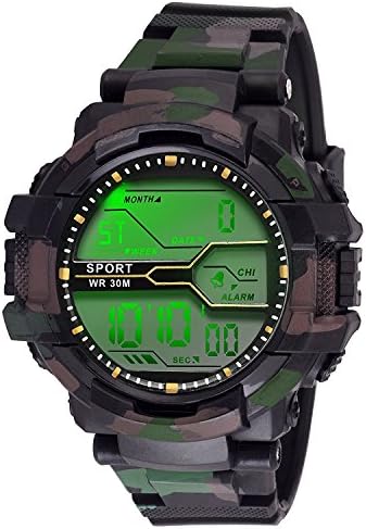 DRITONArmy Green Color Digital Dial Sports Watch for Boys & Mens