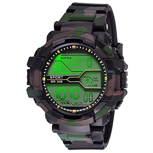 DRITONArmy Green Color Digital Dial Sports Watch for Boys & Mens