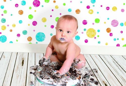 Ella Bella Photography Backdrops Multi-Coloured Dots 1.22 x 3.65m (4ft x 12ft)