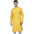 Jompers Men's Cotton Floral Printed Kurta.