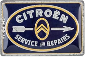 Nostalgic-Art Targhe Vintage Citroen – Service & Repairs – Idea Regalo per Accessori per Auto, in Metallo, Design Retro per Decorazione, 20 x 30 cm