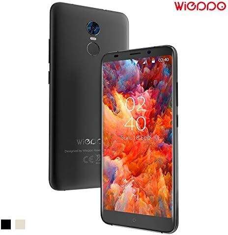 Smartphone 4G Unlocked, Wieppo S8 Mobile Phone Dual SIM Free with 18:9 Minimal Bezels Screen, 5.7 Inch HD 1440*720 display, Dual Camera 5MP+13MP, 2GB RAM+16GB ROM, Android 7.0, Fingerprint, 3000mAh Battery (Black)
