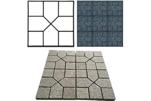 ‎GOTOTOP GOTOTOP Betonform für Pflastersteine, PP Kunststoff Gießform mit 8 Gittern, DIY Gehwegplatten Schalungsform für Garten und Rasen, 40x40cm