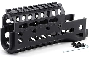 TRIROCK 6.5 inch Black Two-Pieces Design Drop-in Style Universal AK Keymod Handguard Fits Both RU & US AK47