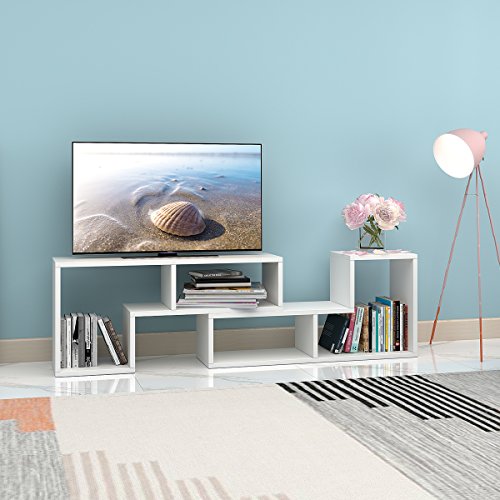 DEVAISE Versatile Wood TV Stand / Bookcase / Storage Shelf; 24mm Thickness, White