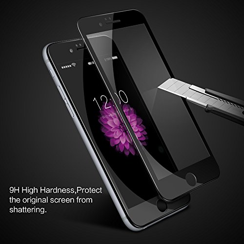 iPhone 6s plus Screen Protector,Coolreall 3D Full Coverage Premium Tempered Glass Screen Protector Film For iPhone 6 plus / 6s plus [5.5 Inch,0.33mm Ultra-Clear 9H Hardness](Black)