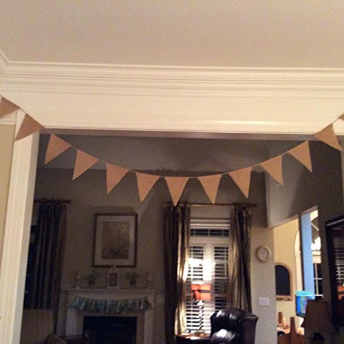 3.7M/12Feet Jute Hessischen Bunting Schöne Leinen Vintage Banner Flag Wimpel Girlande für Hochzeitsfest-Dekoration - 4