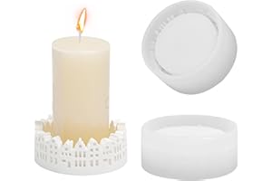 VINUWU Gießformen Silikon Schale Häuserrand,9 cm ø, Höhe 4 cm,zum Ausgießen mit Gips, Kerzen, Handwerk