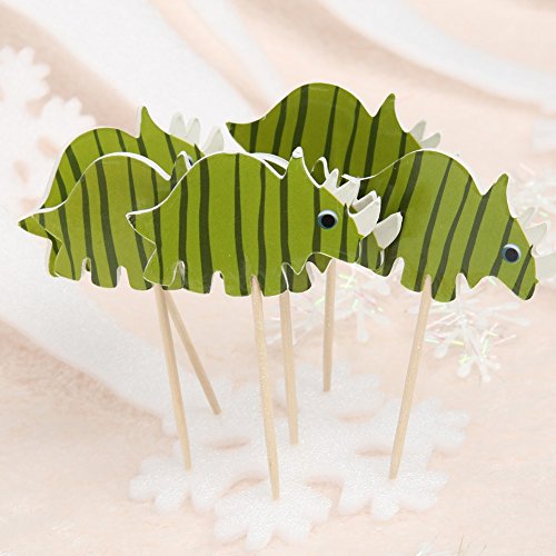 24pcs Dinosaurier Kuchen Dessert Karte Eingeschoben wird zum Geburtstag Kindertag Kinderparty oder Kinder zum Lernen - 4