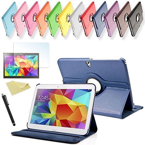 SVS 3in1 SET Tab S 10.5 360° Schutzhülle + Folie + Pen Samsung Galaxy Tab S SM-T800 / T801 / T805 Tasche Etui (Dunkelblau)