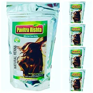 Pavitra Rishta Industry Natural Pure Henna Mehndi Powder Pack of 5 (100 gm)