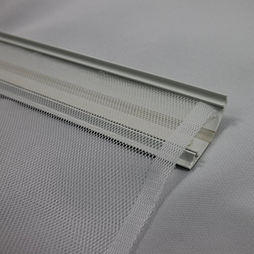 Klemmleiste 150 cm 2er Set selbstklebend zur sicheren Befestigung von Lamellenvorhängen / Fliegengittern, Farbe:Weiß - 2