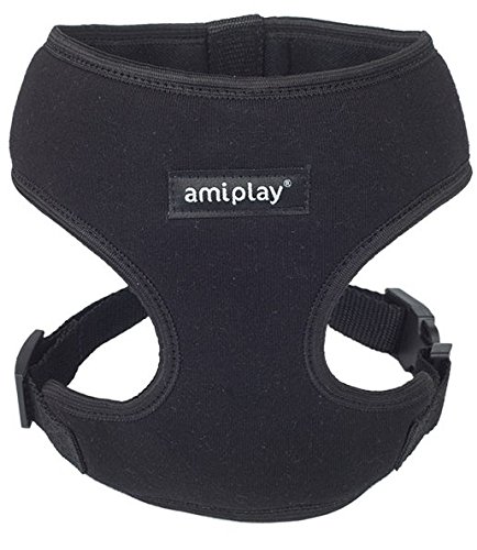 amiplay Harnais ‘Scout Denver’ | harnais souple pour chien | Harnais | Qualité et solidité supérieures, Couleur:Noir, Taille:L | max 39 [c] x 45-60 [d] cm