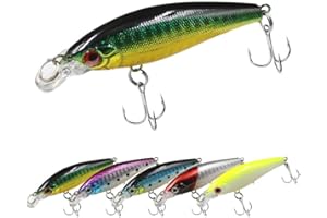 Senvenelec 5pcs 3D Ojos señuelo, cebo manivela anzuelos, cebos de pesca en el mar y agua dulce, cebos rígidos biónicos artificiales.