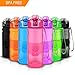 Produktbild ZORRI Sport Wasserflasche  Trinkflasche Bpa Frei Tritan Schule Sportflasche Trinkflaschen für kinder,fitness,Fahrrad,öffnet sich mit 1-Click - Wiederverwendbare mit dicht schließendem Deckel (500ml-17oz, Rosa)