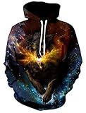 Causal Hoodie, Chicolife Unisex Lustige 3D Gedruckte Drawstring Wolf Glühwürmche
