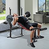 Homcom Banco de Pesas Multifuncional Tipo Banco de Musculación con Respaldo Ajustable Carga 150kg Acero 105x150x112cm