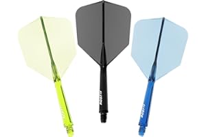 CUESOUL CUESUL Rost 77 Eje de dardo y Vuelo Integrados, Forma de ala Grande, Conjunto de 3 (Serie de Color Transparente)