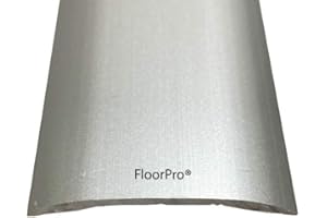 FLOORPRO Self Adhesive Floor Cover Trim Door Bar Threshold - Covers Laminate Floors/Wood/LVT - Stick Down Transition Threshold Strip - Metal Plate Joins Flooring/Fills The Gap - Silver Colour