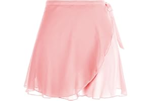 Lusofie Dance Skirts for Women with Elastic Ties Short Ballet Skirt Sheer Chiffon Women's Ballet Wrap Skirt Adult Girls