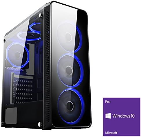 OCHW Fortnite Blaze Blue Ultra Fast Gaming PC Desktop Computer, AMD Ryzen 3 - 2200G 3.7GHz Quad Core CPU ATI Radeon HD RX Vega 8 Graphics, USB 3.0, 500W PSU, 1TB Hard Drive, 8GB DDR4 RAM, Wifi, Windows 10 Operating System