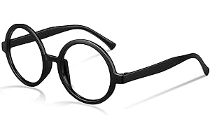 FIADA Wizard Glasses Costume Glasses Black Round Glasses Frame No Lenses Plastic Glasses Costume Accessory for Halloween Party Cosplay