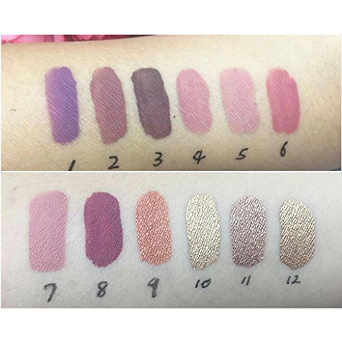 MagiDeal 12 Stück / Lippenstifte Set Flüssigkeit Lip Gloss Dauerhaft und Wasserfest Lippenglanz (8 matte colors and 4 metallic colors) - 5