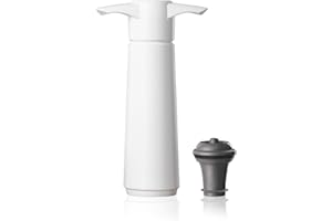 Vacu Vin Pompka do oszczędzania wina biała z próżniowym korkiem do wina - utrzymuje świeżość wina do 10 dni - 1 pompka 1 korek - wielokrotnego użytku - wyprodukowano w Holandii