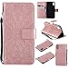 Produktbild ZCRO Leder Hülle für iPhone XS Max (Nicht für XS) Hülle, Schutzhülle Flip Case Klapphülle PU Leder Cover Blumen Muster Magnet Lederhülle Hüllen Handytasche für iPhone XS Max (Design Rose Gold)