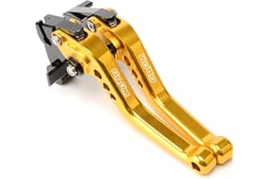 E-SPEEDMTC ESPEEDMTC for Honda GROM 2014-2022 Modified CNC Aluminum Alloy 6-Stage Adjustable Short Brake Clutch Lever Accessories (Gold)
