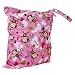 2-Zip Washable Baby Cloth Diaper Nappy Bag Monkey Heart Pink