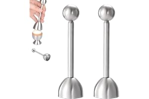 EIAIGKY 2 Pièces Toqueur Ouvre Oeuf à la Coque, Coupe Oeuf en Acier Inoxydable, Coupe Œuf Dur, Ouvre-Œuf à Mécanisme Vibrant, Outil de Cuisine Élégant pour Ouvrir Œufs durs et à la Coque, Facile à Utiliser