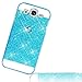 Produktbild Das Samsung Galaxy J5 SM-J500F 5 Zoll 2015 Hart Bling Glitzer Rückseite Schale Tasche Etui Hartschal Case - Sunnycase Galaxy J5 PC Luxus Matt Strass Glitzer Bling Twinkle Glänzend Schutz Zurück Hülle Kristall Shiny Case, Blau Blue (Samsung Galaxy J5 SM-J500, Blau)