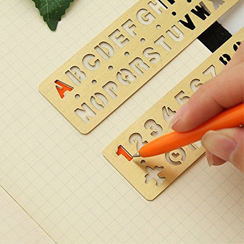 amupper Messing Nr. Buchstabe Schablonen – Metall Vorlagen mit viel Symbole – Set von 2 - 3